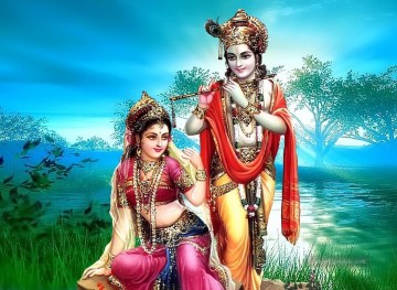 Indisch Werke - Radha Krishna 8 Hinduismus
